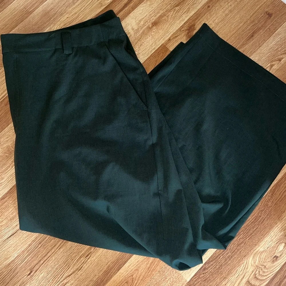 Torrid Culotte Crepe Wide Leg Crop Trouser Pant 26 in Dark Green Teal